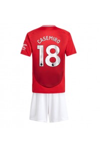 Manchester United Casemiro #18 Babytruitje Thuis tenue Kind 2024-25 Korte Mouw (+ Korte broeken)